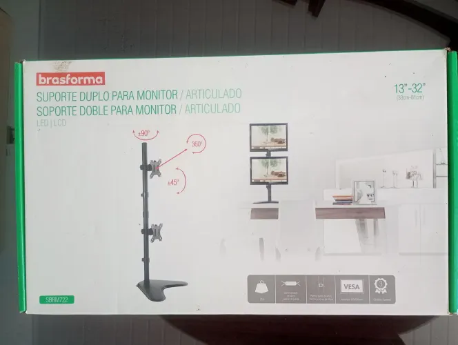 Suporte monitor duplo articulado