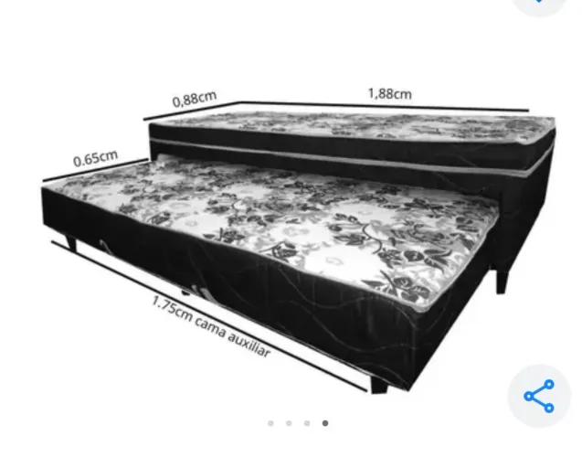 Cama Box auxiliar solteiro