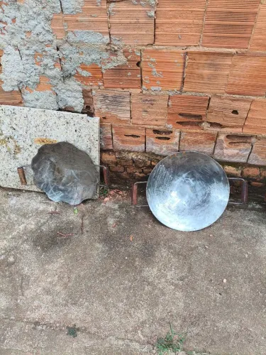 Disco de arado original tatu com pegador de madeira pequeno de 47 centímetros de diâmetro