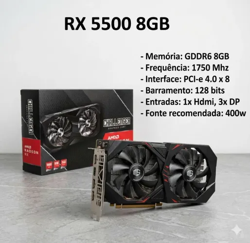 Placa Vídeo RX 5500 XT 8Gb