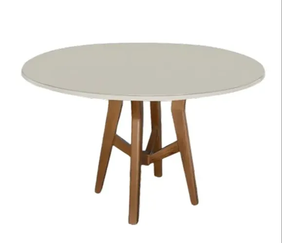 Mesa de Jantar Redonda Fantini com 4 Cadeiras Atenas 120x120 - Forte Atacadista