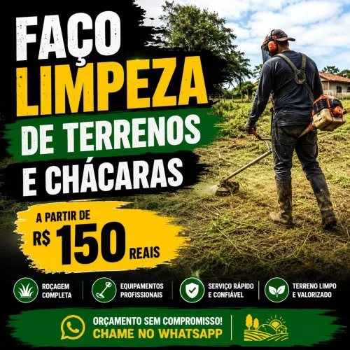 Roçada de terrenos a partir de R$150,00 reais