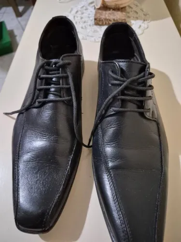 Sapato Social Masculino Couro Preto nº 38 - Ótimo Estado