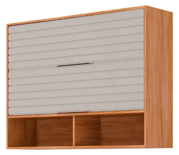 MGM Armário Aéreo p/ Cozinha Esplendida c/ 2 Portas Basculantes 120cm Freijo/off White