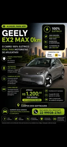 Alugo carro elétrico para trabalho em App