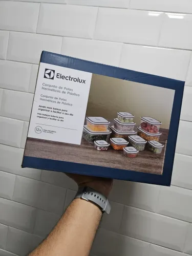 Kit com 12 potes Herméticos Electrolux NOVO e LACRADO