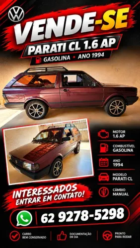 Volkswagen Parati CLI / CL/ Atlanta 1.6 (álcool) 1994