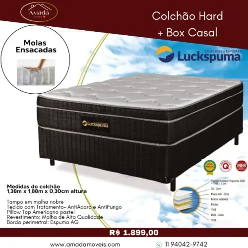 Colchão Hard+ box casal, a pronta entrega