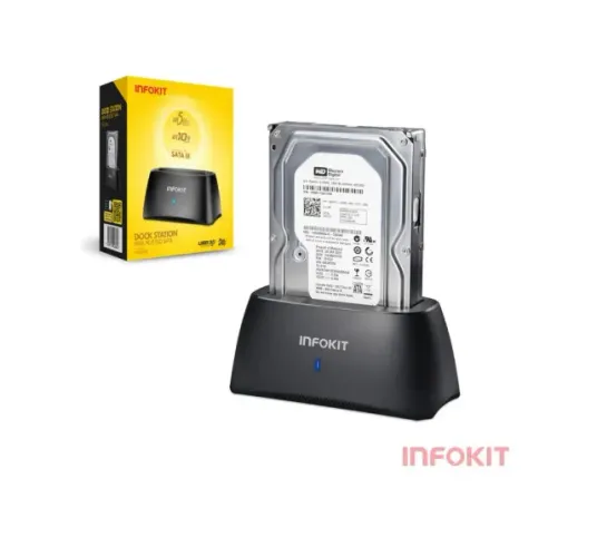 Dock Station Para Hd e Ssd Usb 3.0 Sata 2.5 e 3.5 Infokit