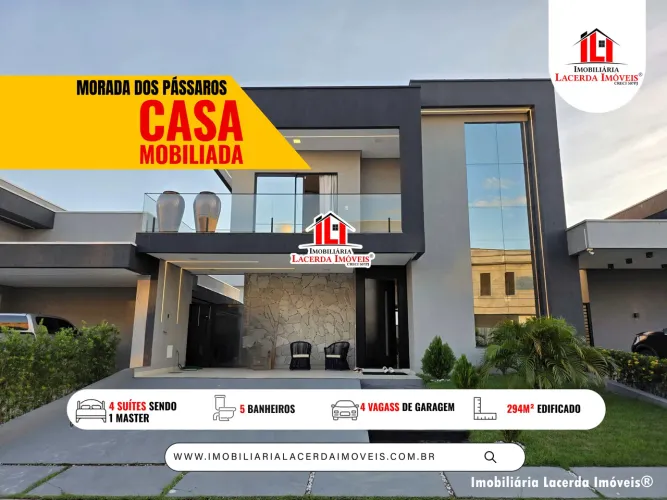 Residencial Morada dos Pássaros - Casa Duplex Mobiliada 4 Suítes Master com Closet e Pisci