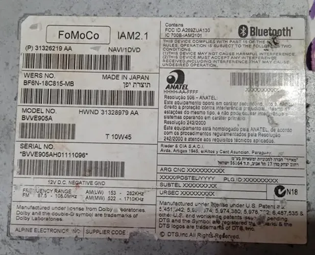 Rádio Evoque Volvo S60 2011 2012 13 14 2015 / 31326219aa   
