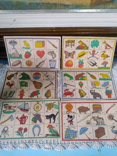 Cartelas de jogo anos 40 brinquedos antigos