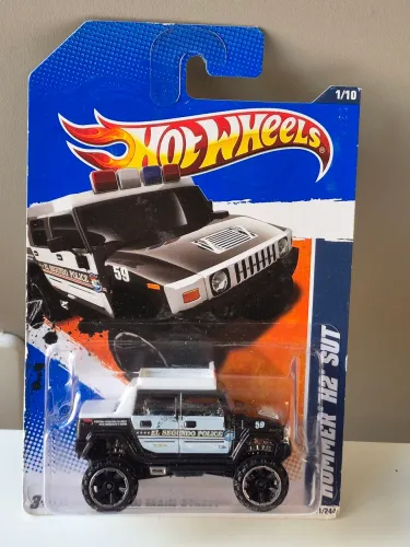 Miniatura Hot Wheels Hummer Polícia Blue Card
