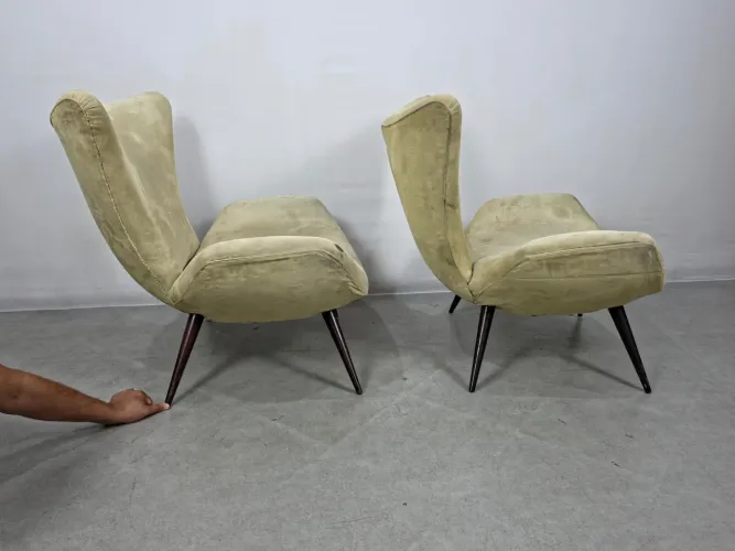 Par de poltrona vintage pe palito 