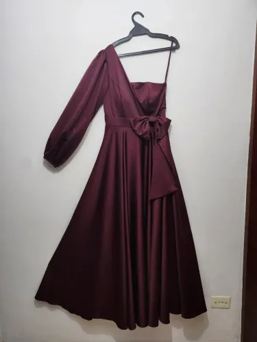 Vestido de Festa Longo Marsala - Caimento Perfeito