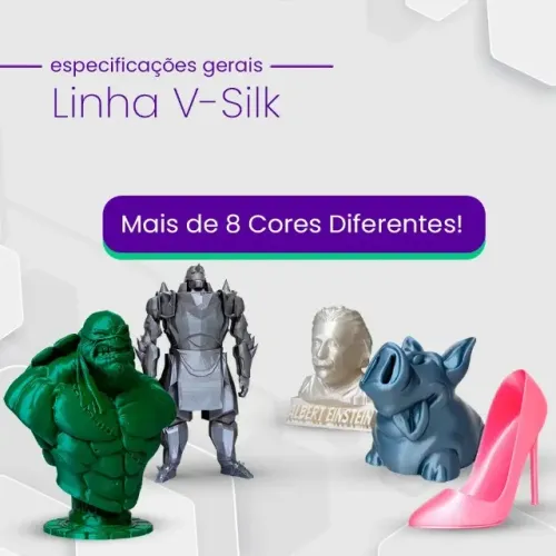 Voolt3d Pla Filamento Alumínio Premium 1kg Alta Pureza V3d Cor Alumínio V-silk