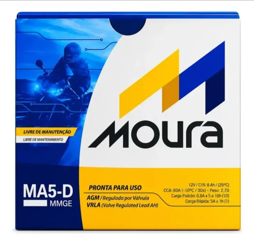 Bateria de Moto Moura Moto Titan Fan Biz 5amperes MA5-D