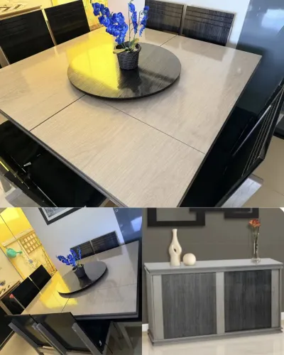 Sala de jantar completa 8 cadeiras e Buffet moderno
