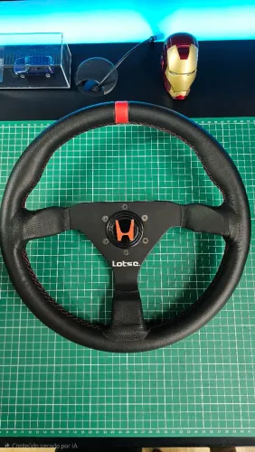 Volante Lotse Gt330 costura vermelha logo Honda