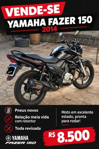 Fazer 150 2014, ralação com retentor meia vida e pneus novos