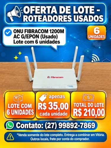 ONU Fibracom 1200M AC G/EPON (Usada) - Lote (6 Unidades)