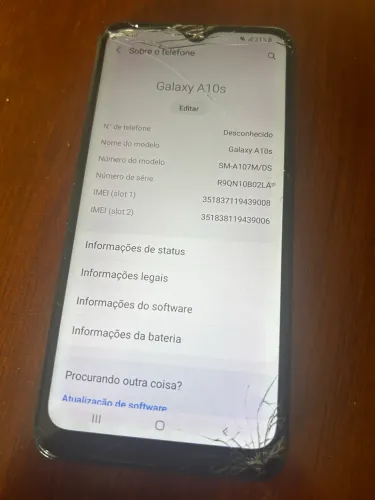Celular A10s funcionando normalmente