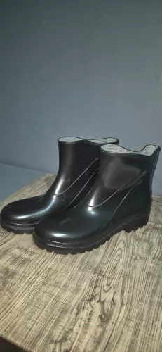 Bota PVC Galocha Borracha Preta Cano Extra Curto Antiderrapante