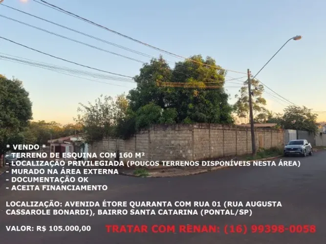 TERRENO DE ESQUINA AVENIDA ETORE QUARANTA 160M