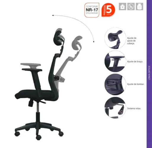 CADEIRA PARA ESCRITÓRIO PRESIDENTE TELA RELAX 3317 LOJA IKONMIXOFFICE