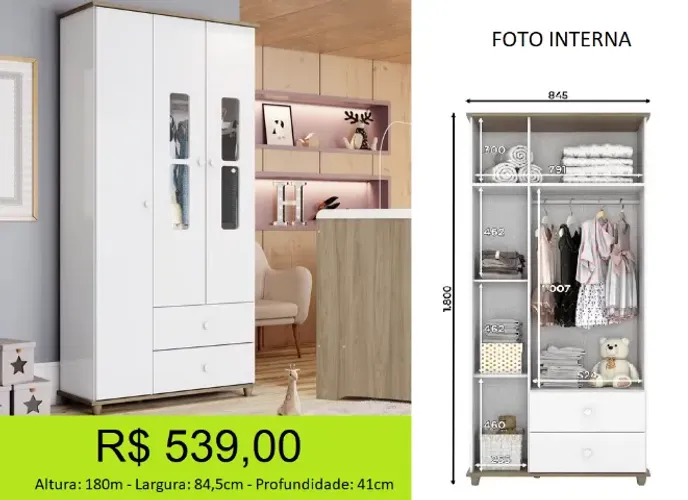 roupeiro - infantil - ofertão - fora de linha - compre e retire hoje mesmo