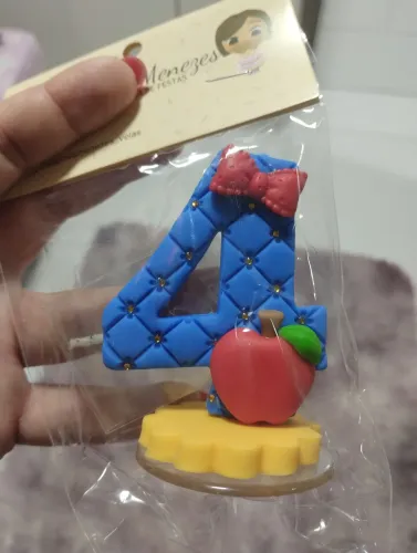 Vela 4 anos Personalizada Branca Neve