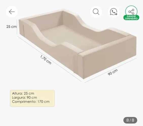 Cama montessoriana infantil bege