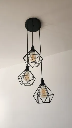 Pendente triplo c/ lâmpadas de filamento led