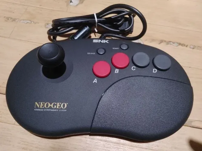 Controle Neo Geo CD Aes Feijão com caixa e berço - Tudo em estado impecável