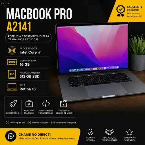 MacBook Pro 16" Intel Core i7 16GB/512GB - Ideal para Trabalho