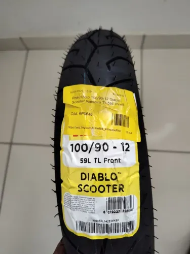 PNEU DIANTEIRO YAMAHA FLUO ABS 100/90 - 12 / PIRELLI DIABLO SCOOTER