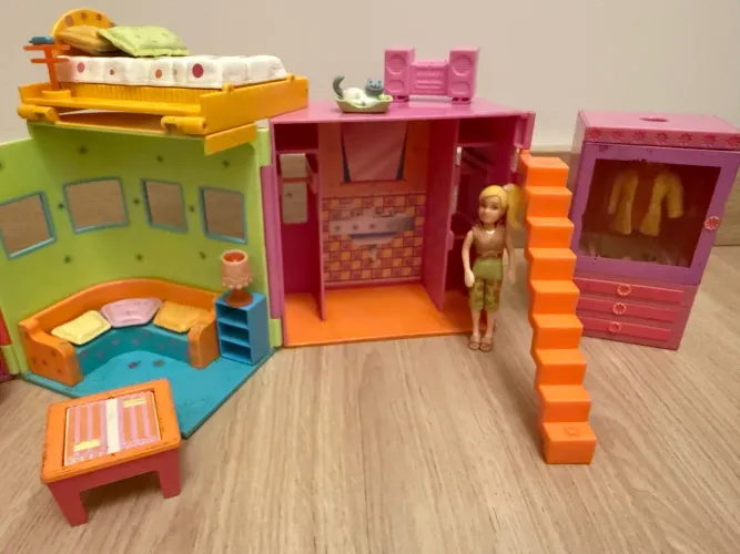 Casinha da Polly Pocket Sparkle Desdobrável (Conjunto Parcial / Acessórios) 2001