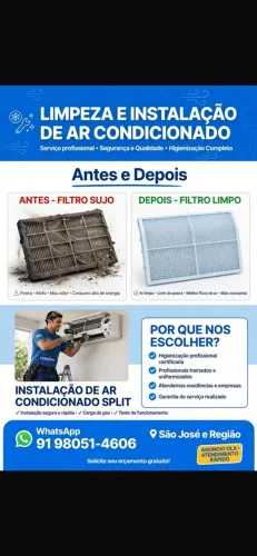 Limpeza, Instalação e Manutenção de Ar Condicionado - Atendo Hoje em São José e Região