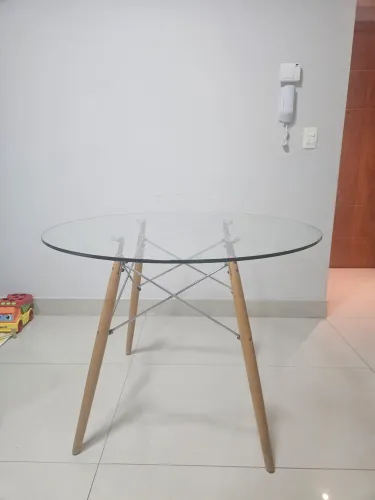 Mesa Redonda Jantar  para 4 cadeiras , Vidro Temperado
