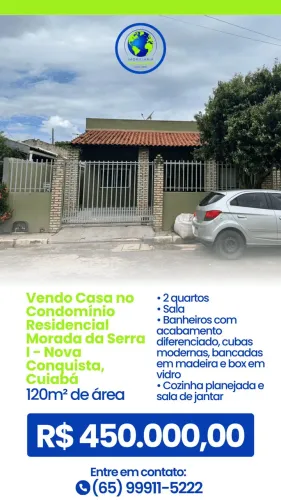 Vendo Casa no Condomínio Residencial Morada da Serra I - Nova Conquista, Cuiabá