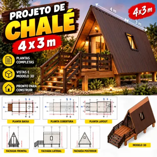 projeto chalé 4x3