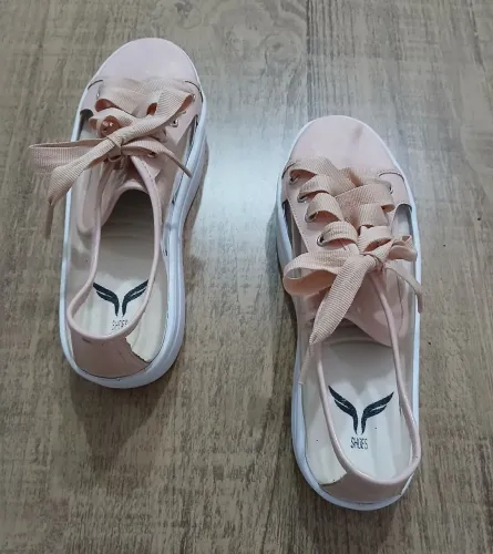 Tênis Shoes n. 36 rosa com fita larga