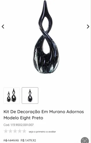 Peça em murano modelo eight preto