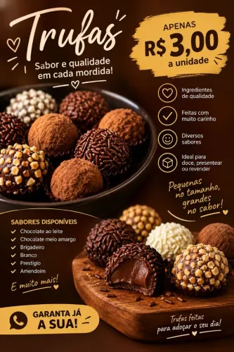 TRUFAS PARA REVENDA - APENAS R$ 3,00 A UNIDADE! ?