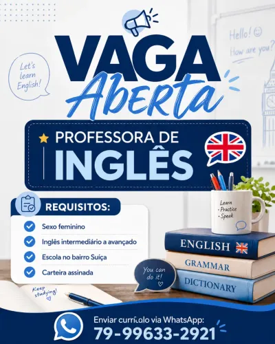Vaga para professora de inglês
