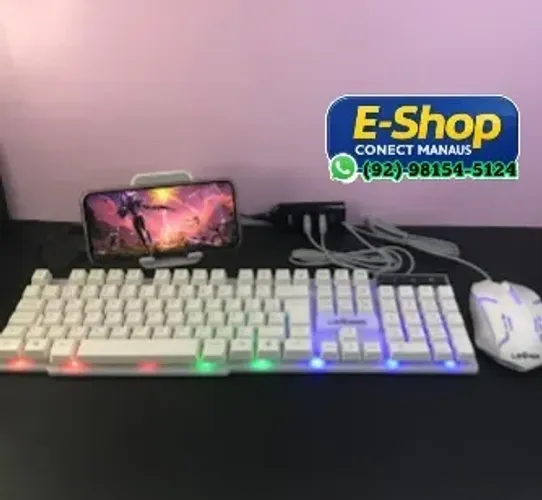 Kit Gamer Completo Branco - Entrega Grátis
