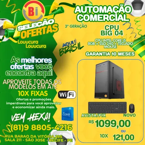 Computador Desktop Intel Core I7 4gb Ssd 240Gb - Em ate 10x Fixas 