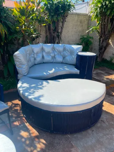 Sofá Cheise Removível Alto Padrão em Corda Náutica