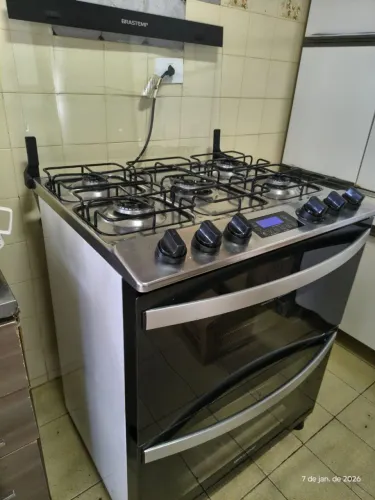 Fogão Brastemp 5 bocas 2 fornos BFD5GCB