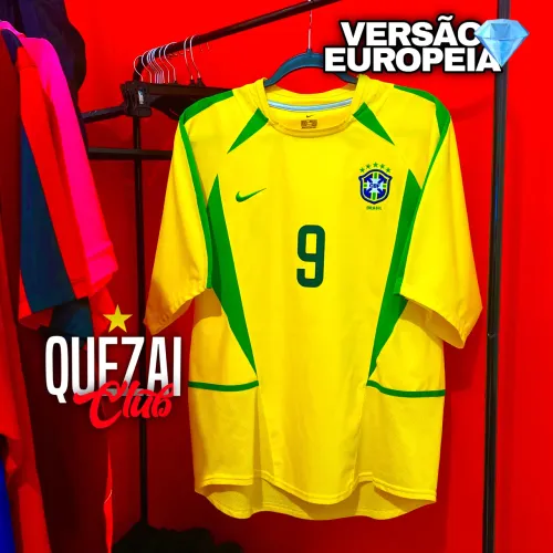 Camisa Nike Seleção Brasileira / Brasil 2002 Home Amarela VERSÃO EUROPEIA ORIGINAL